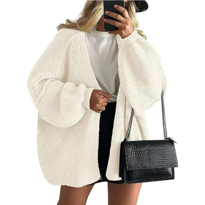 CozyChic Oversized Lantern Sleeve Cardigan