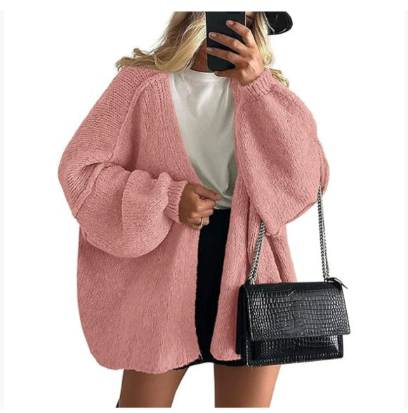 CozyChic Oversized Lantern Sleeve Cardigan