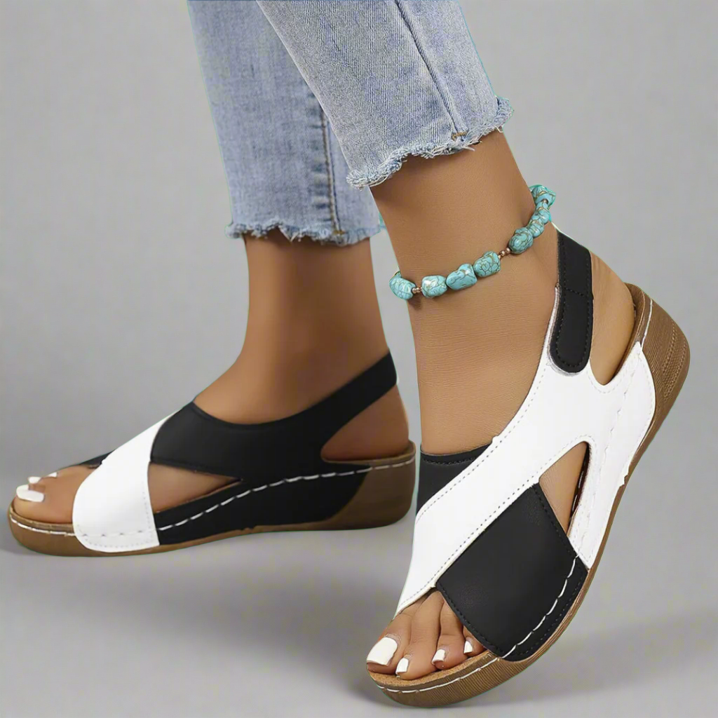 EVA STYLE | COLORBLOCK SLINGBACK SANDALS