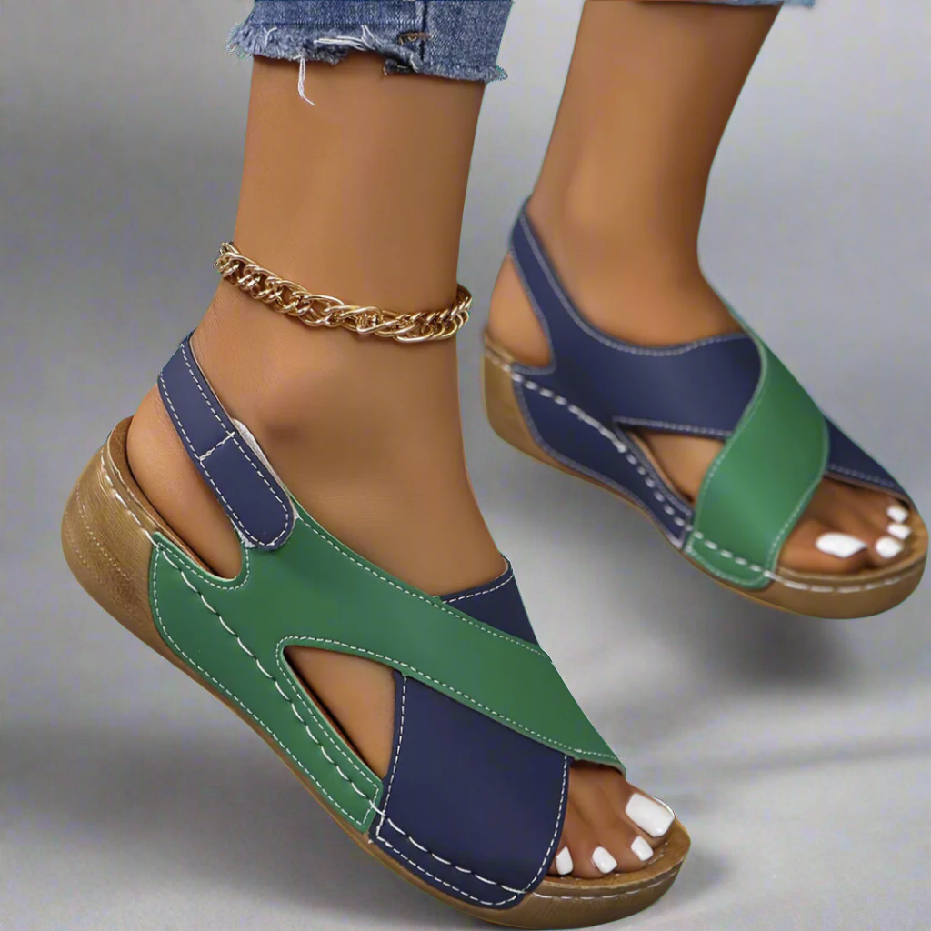 EVA STYLE | COLORBLOCK SLINGBACK SANDALS