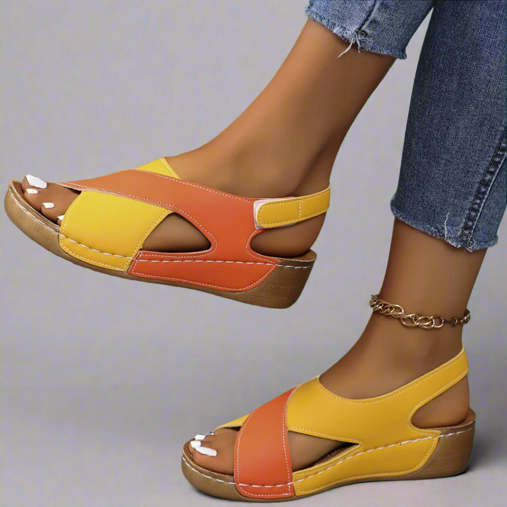 EVA STYLE | COLORBLOCK SLINGBACK SANDALS