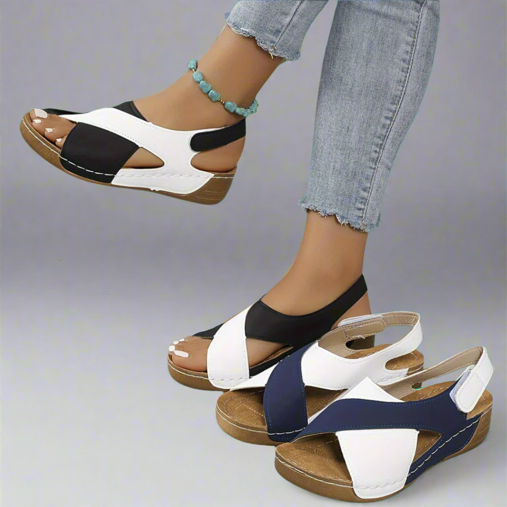 EVA STYLE | COLORBLOCK SLINGBACK SANDALS
