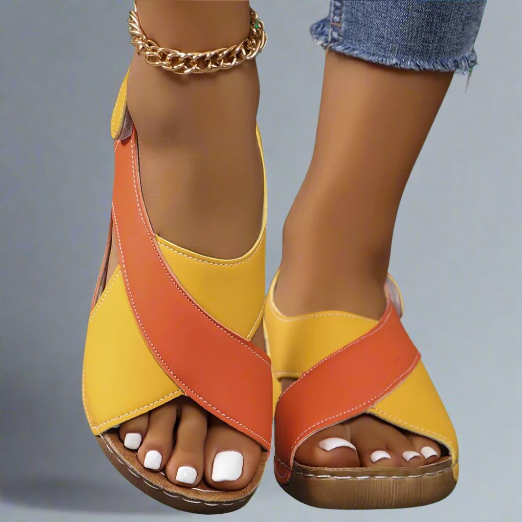 EVA STYLE | COLORBLOCK SLINGBACK SANDALS