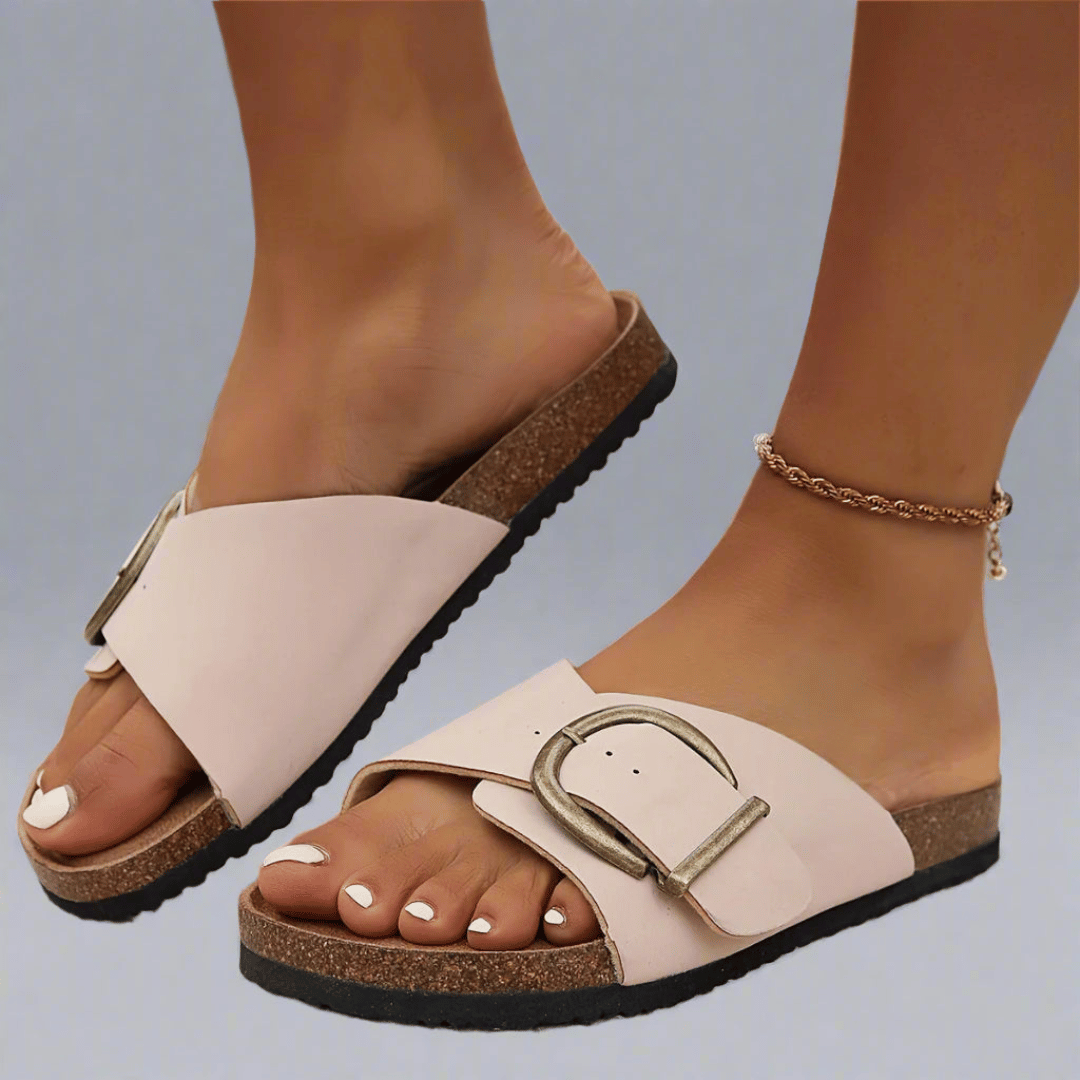 EVA STYLE | BUCKLE SLIDE SANDALS