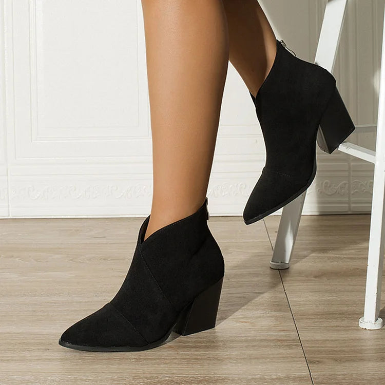 EVA STYLE | POINTED ANKLE BOOT WITH SUEDE EFFECT