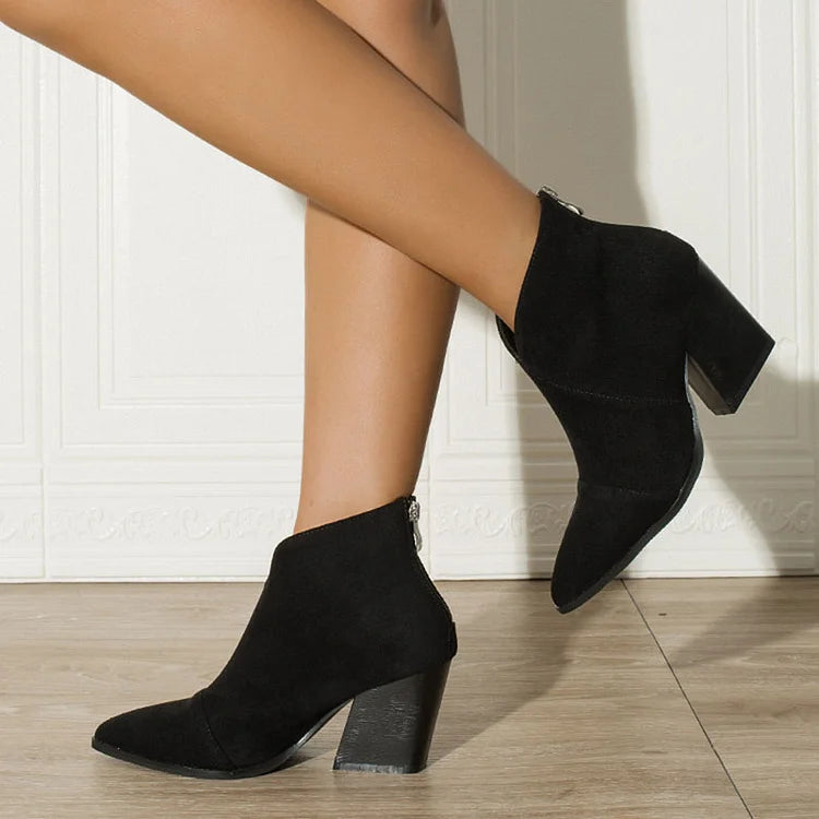 EVA STYLE | POINTED ANKLE BOOT WITH SUEDE EFFECT