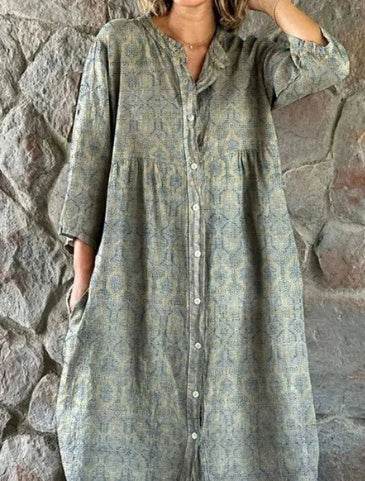 Isa™ cotton-linen shirt dress