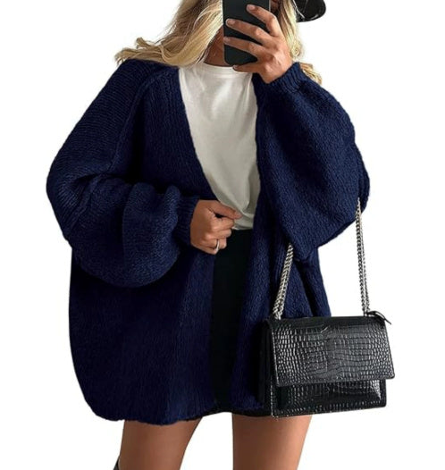 CozyChic Oversized Lantern Sleeve Cardigan