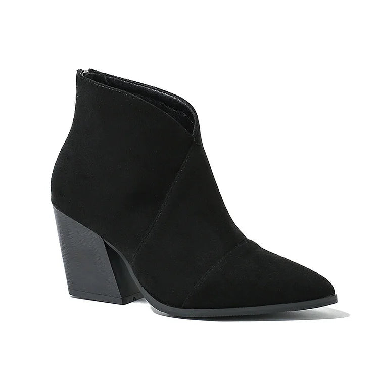 EVA STYLE | POINTED ANKLE BOOT WITH SUEDE EFFECT