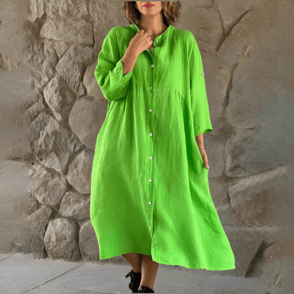 Isa™ cotton-linen shirt dress