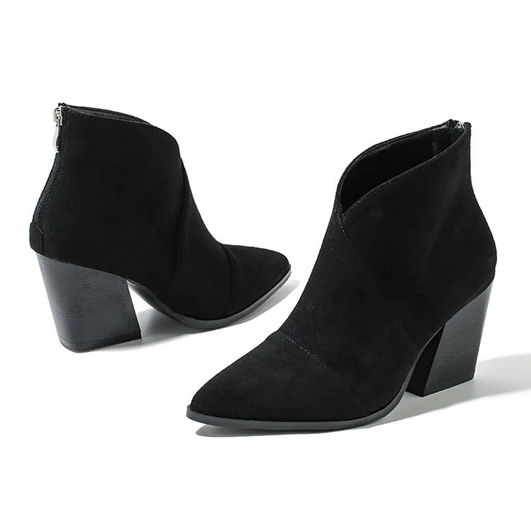 EVA STYLE | POINTED ANKLE BOOT WITH SUEDE EFFECT