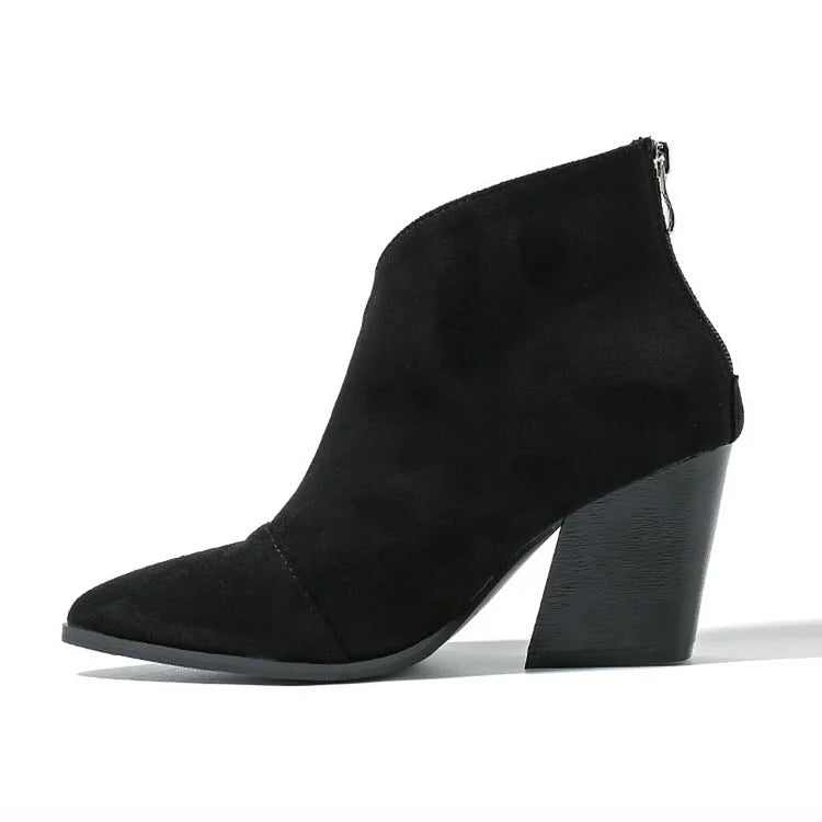 EVA STYLE | POINTED ANKLE BOOT WITH SUEDE EFFECT