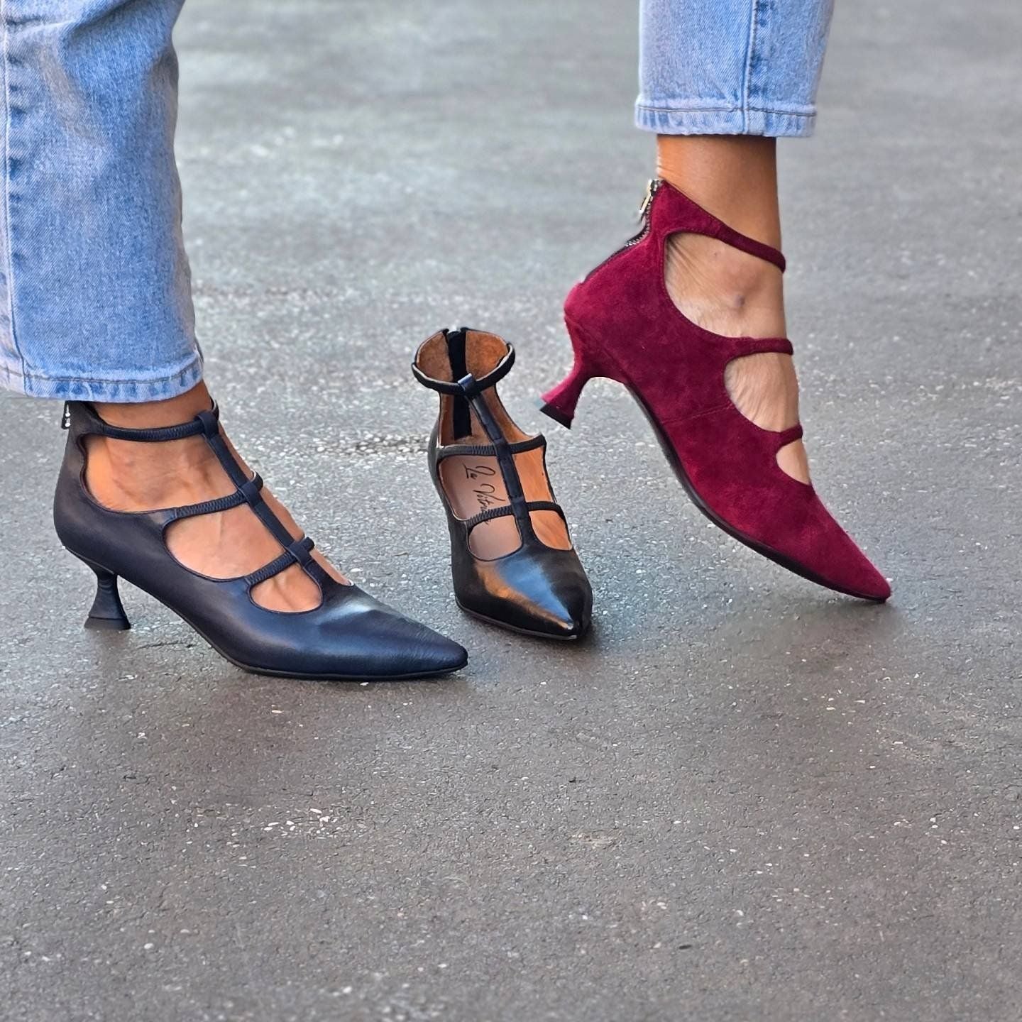 EVA STYLE | DECOLLETE WITH STRAPS AND LOW HEEL