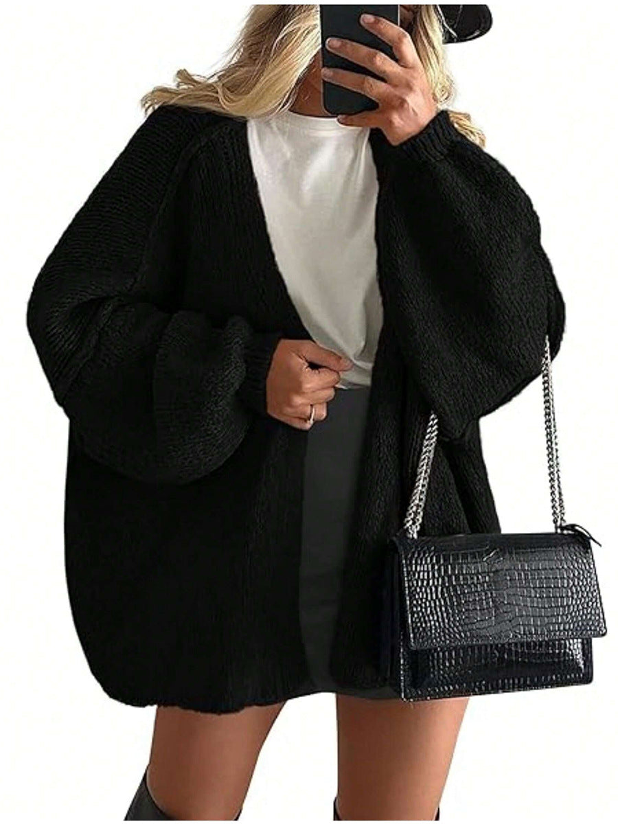 CozyChic Oversized Lantern Sleeve Cardigan