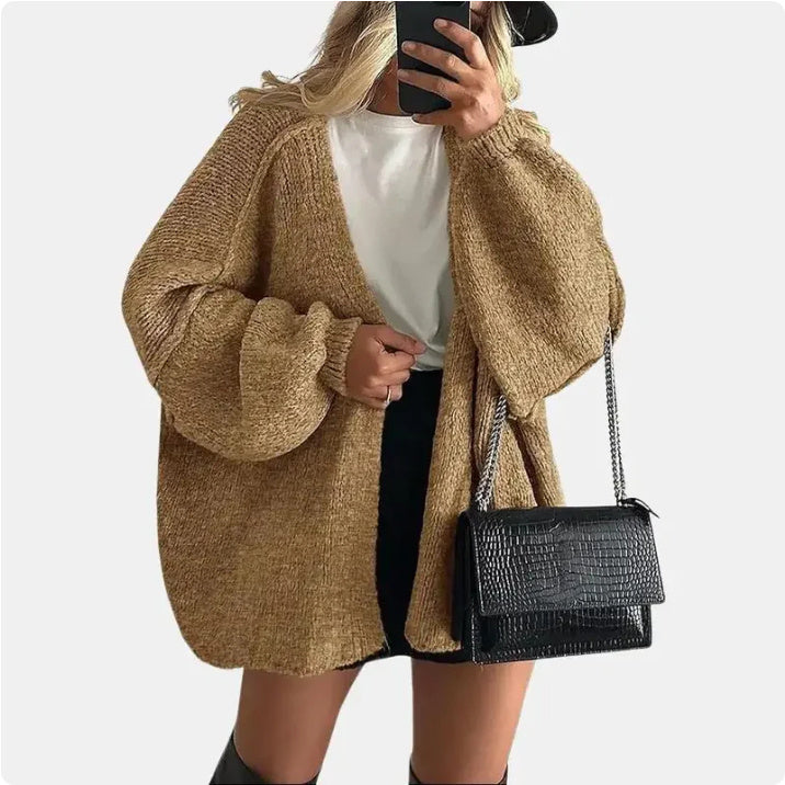 CozyChic Oversized Lantern Sleeve Cardigan