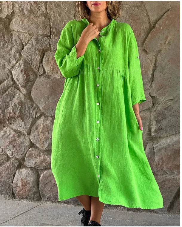 Isa™ cotton-linen shirt dress