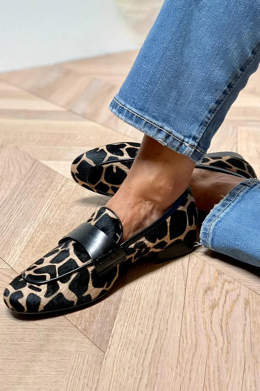 EVA STYLE  | ANIMAL PRINT LOAFER WITH ELEGANT DETAIL