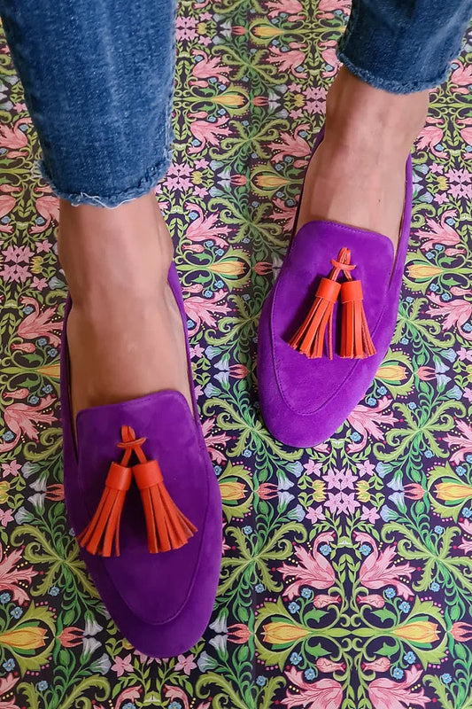 EVA STYLE  | PURPLE LOAFERS WITH TASSELS