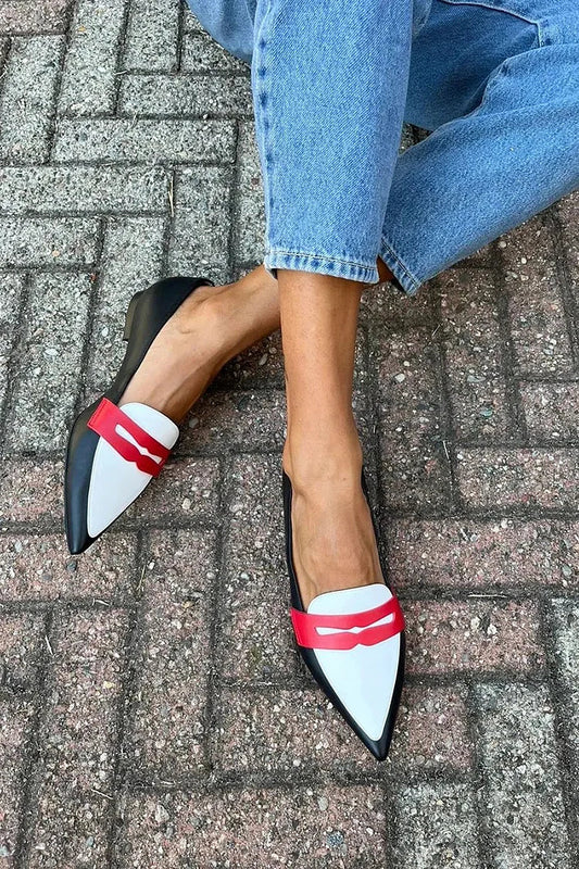 EVA STYLE  | TWO-TONE POINTED SLIPPERS