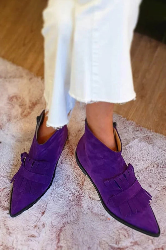 EVA STYLE | FRINGED ANKLE BOOTS