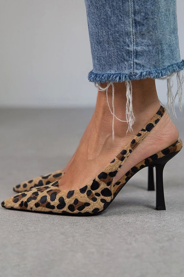 EVA STYLE | LEOPARD SLINGBACK HEELS