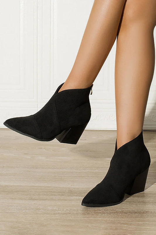EVA STYLE | POINTED ANKLE BOOT WITH SUEDE EFFECT