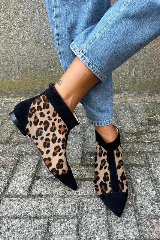 EVA STYLE  | LEOPARD PRINT ANKLE BOOT WITH POINTED TOE