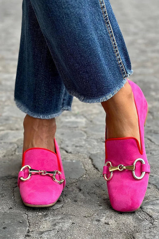EVA STYLE  | FLUORESCENT LOAFER WITH METAL DETAIL