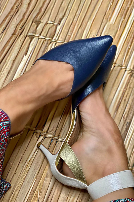 EVA STYLE | TWO-TONE SLINGBACK WITH ELEGANT HEEL