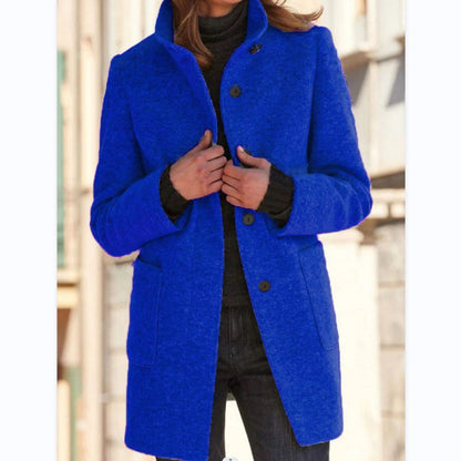 Michelle | Women's Retro-Inspired Long Sleeve Windbreaker with Button Closure and Stand Collar