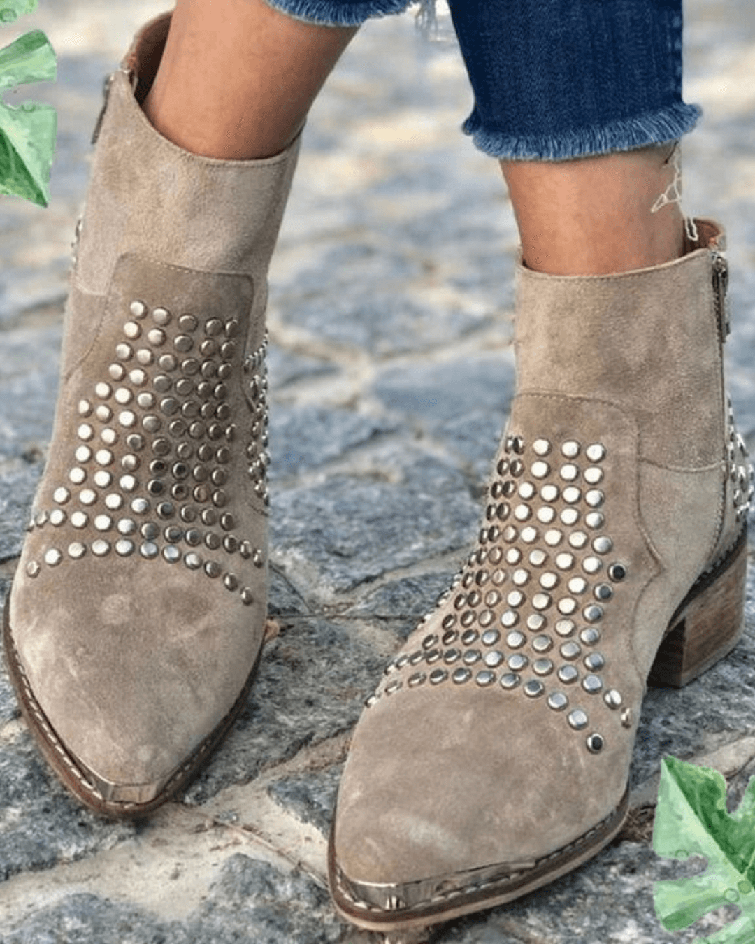 EVA STYLE  | ANKLE BOOTS WITH STUDS