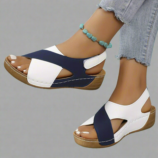 EVA STYLE  | COLORBLOCK SLINGBACK SANDALS