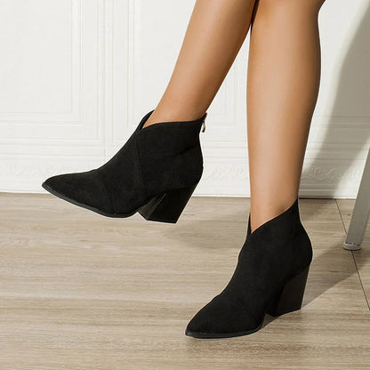 EVA STYLE | POINTED ANKLE BOOT WITH SUEDE EFFECT