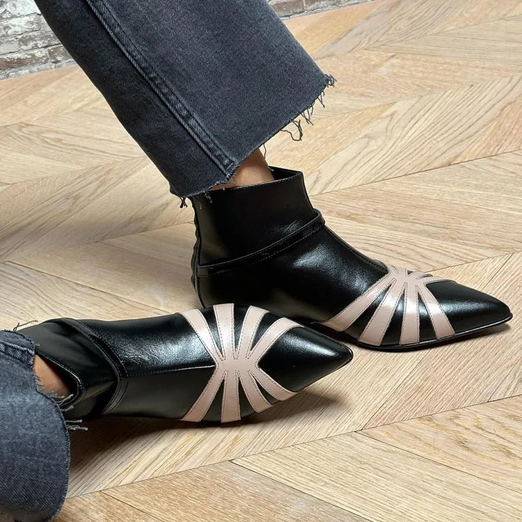 EVA STYLE  | POINTED GEOMETRIC ANKLE BOOT