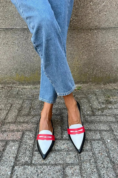 EVA STYLE  | TWO-TONE POINTED SLIPPERS