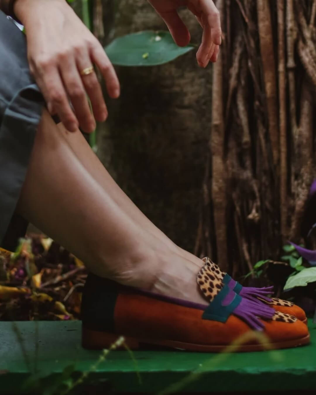 EVA STYLE  | LOAFER WITH FRINGES AND ANIMAL PRINT