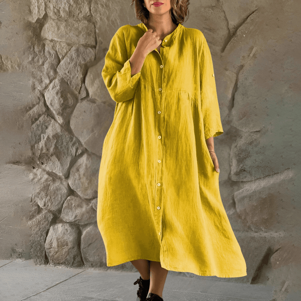Isa™ cotton-linen shirt dress
