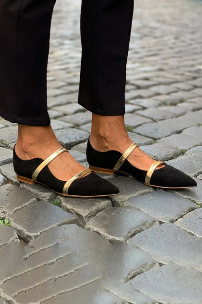 EVA STYLE  | PURPLE STRAP FLATS