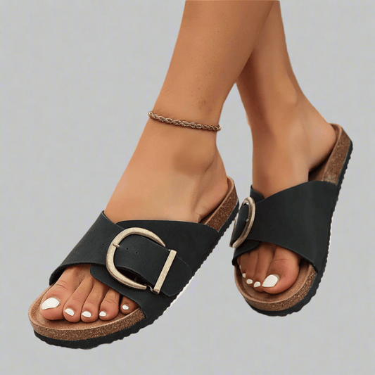 EVA STYLE  | BUCKLE SLIDE SANDALS
