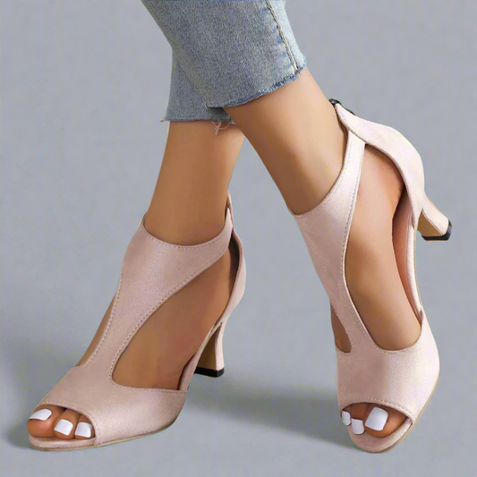 EVA STYLE  | CUTOUT PEEP TOE HEELS