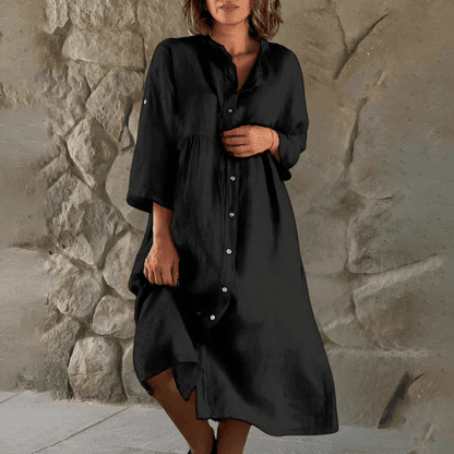 Isa™ cotton-linen shirt dress