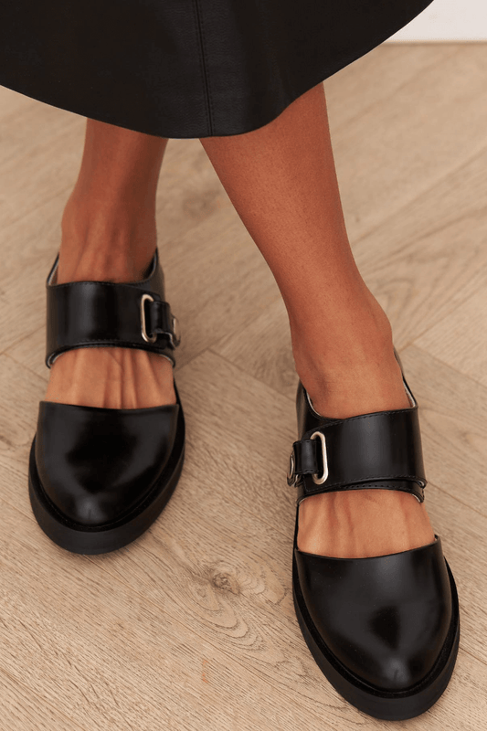 EVA STYLE  | BLACK BUCKLE LOAFERS