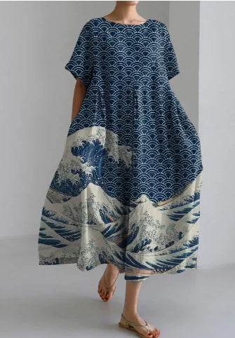 ISLA™ - FLORAL PRINT V-NECK DRESS