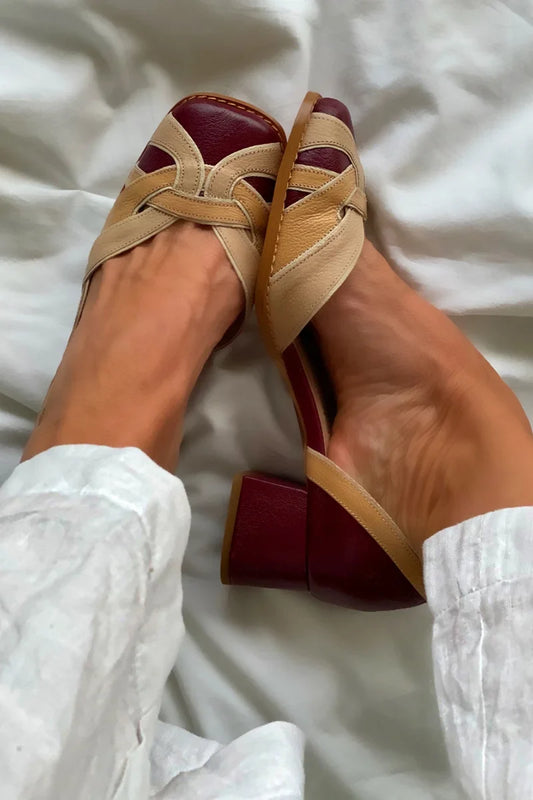 EVA STYLE  | TRI-COLOR SLIP-ON FLATS
