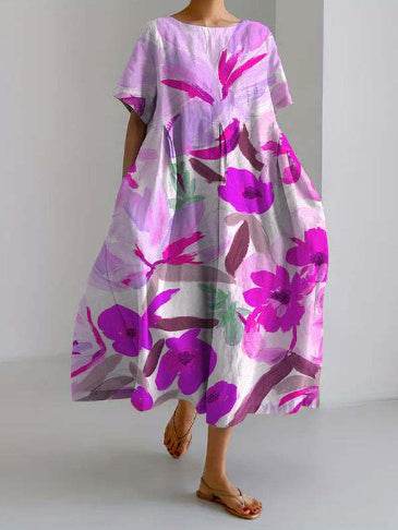 ISLA™ - FLORAL PRINT V-NECK DRESS