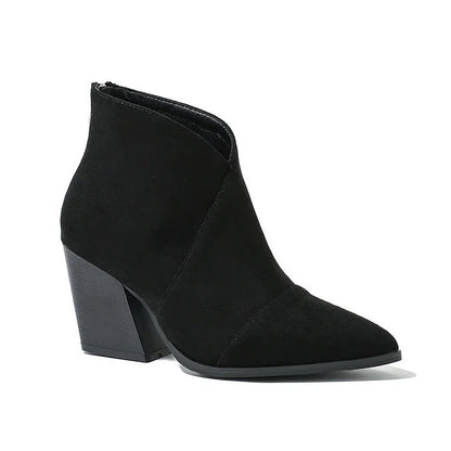 EVA STYLE | POINTED ANKLE BOOT WITH SUEDE EFFECT