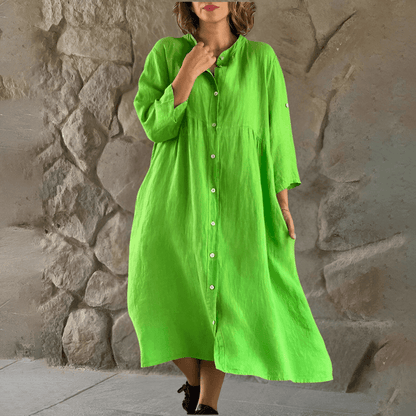 Isa™ cotton-linen shirt dress