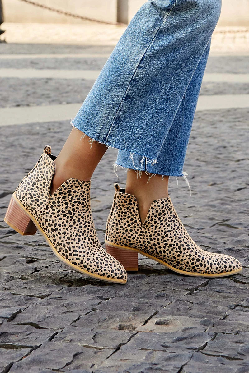 EVA STYLE | PRINTED ANKLE BOOTS