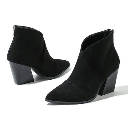 EVA STYLE | POINTED ANKLE BOOT WITH SUEDE EFFECT