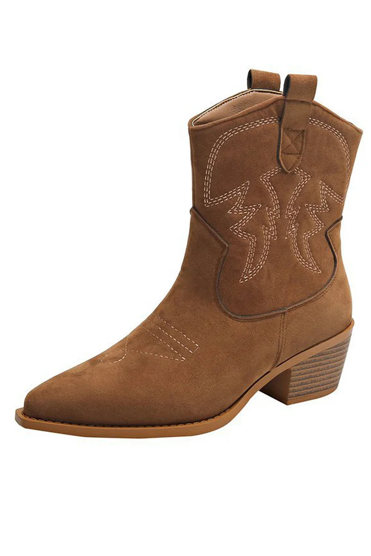EVA STYLE  | POINTED WESTERN ANKLE BOOT